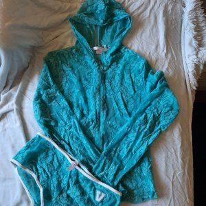 SUPER RARE VS LACE HOODIE AND SHORTS SET